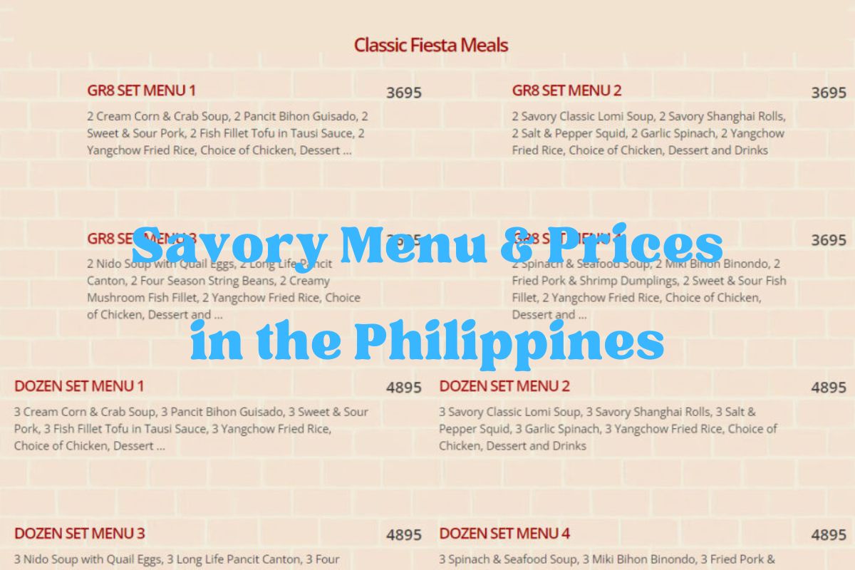 Savory Menu